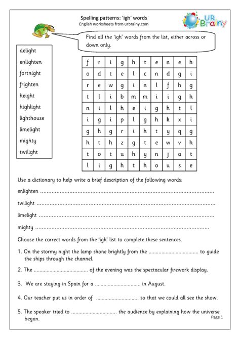 Igh Worksheets And Games Galactic Phonics Worksheets Library