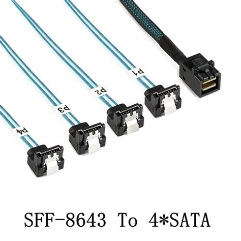 Adaptador De Cabo HD Mini SAS 12G SFF 8643 Para SATA SFF Interno 8643