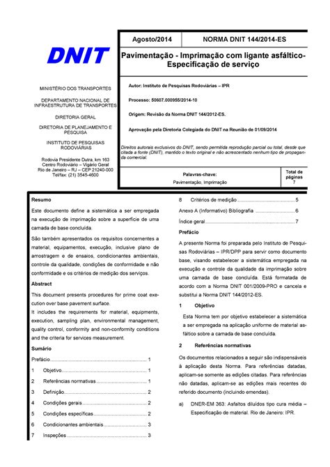 Ipr Dnit Imprima O Ligante Asf Ltico Dnit Agosto Norma