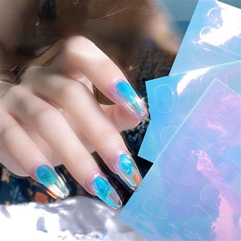 Buy Aurora Nails Glass Foil Film Sticker Cellophane Paper Nail Decals