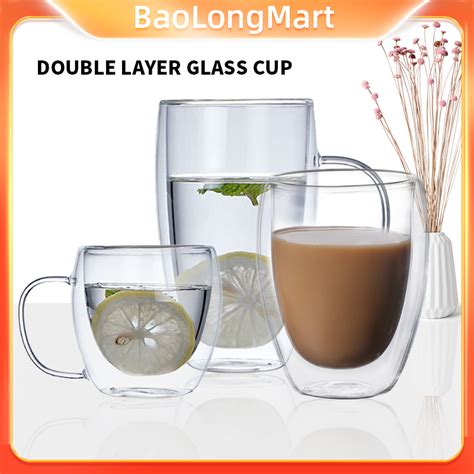 Jual Dua Lapis Cangkir Kopi Double Wall Gelas Mug Cup Anti Panas Susu Kaca Cup Shopee Indonesia