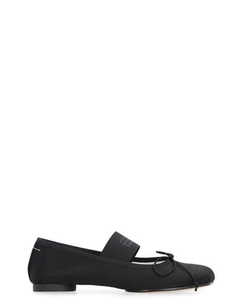 Mm By Maison Martin Margiela Anatomic Fabric Ballet Flats In Black Lyst