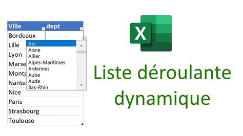 Excel Créer une liste déroulante dynamique YouTube