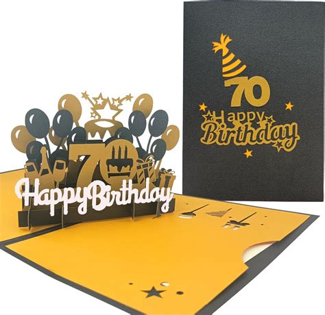 70th Birthday Card Happy 70 Pop Up Birthday Card 3d