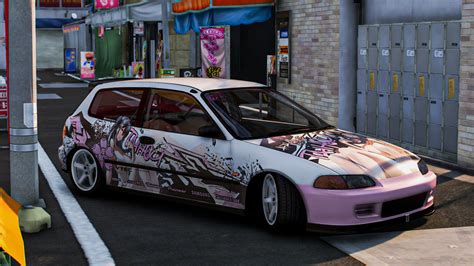 Itasha Honda Civic Sir Eg Azur Lane Taihou Paintjob Gta Mods