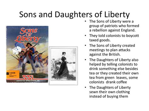 Ppt Sons And Daughters Of Liberty Powerpoint Presentation Free Download Id 1551422