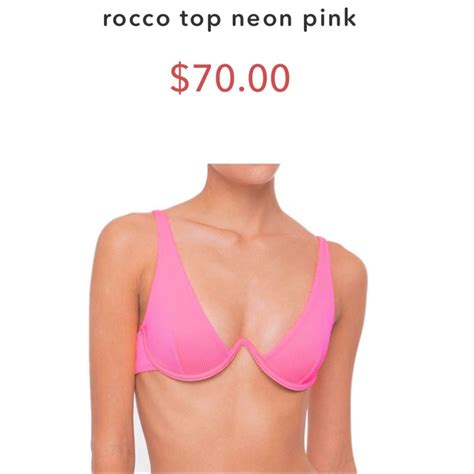 Neon Hot Pink Bikini Top Gem