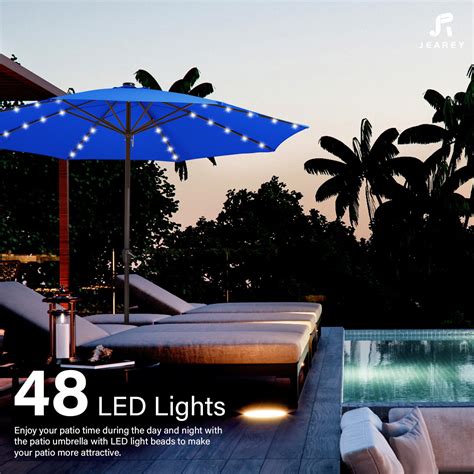 Snapklik Jearey Upgrade Ft Led Lighted Patio Umbrella Solar