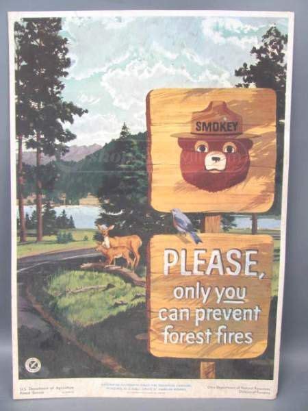 1963 Smokey The Bear Original Only You Can Prevent Forest Fires Vintage