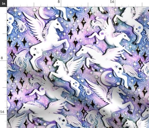 Pretty Purple Pegasus Fabric Spoonflower