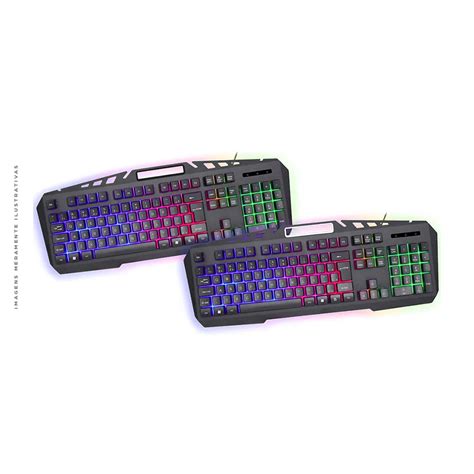 Teclado Gamer Kmex Semi Mec Nico Led Rgb Usb Kb A