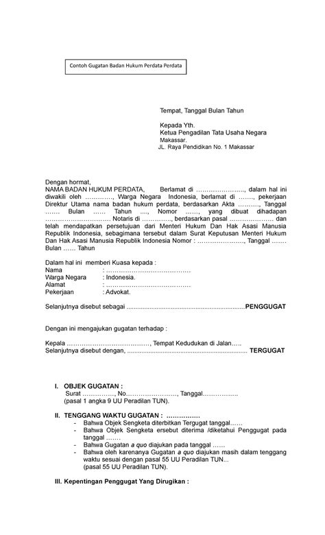 Detail Surat Permohonan Perdata Koleksi Nomer