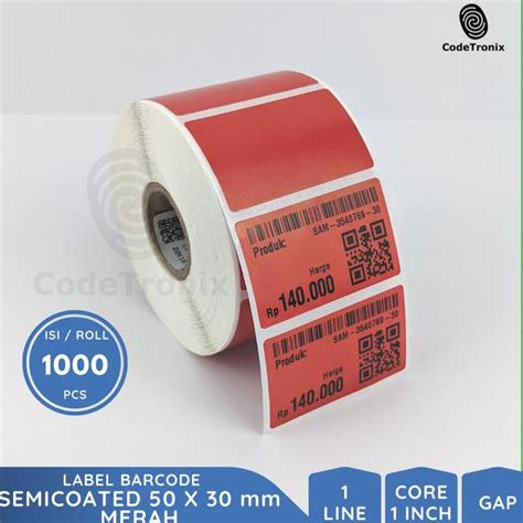 Jual Label Stiker Kertas Printer Barcode Semicoated X Mm Line