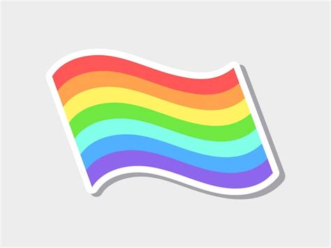 Adesivo vetorial de bandeira arco íris nas cores da comunidade lgbt em