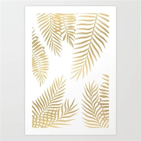 Gold palm leaves Art Print by Marta Olga Klara | Society6 | Palm leaf ...