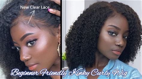 WOW BEST KINKY CURLY WIG FOR BEGINNERS PREPLUCKED CLEAR LACE FRONT