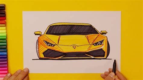 How To Draw Lamborghini Huracan Front View Youtube