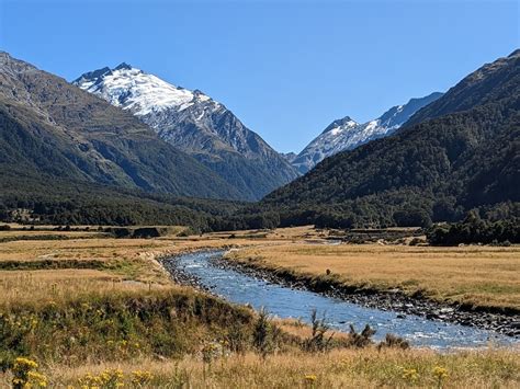 Free picture: Mountain river in valley with grass plants in summer seson