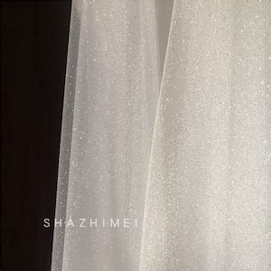 Sparkle Off White Tulle Fabric With Glitters For Bridal Dress Veil