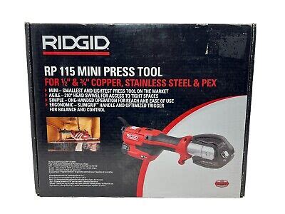 Ridgid RP 115 Mini Press Tool Kit With 1 2 In 3 4 In Fittings 72553