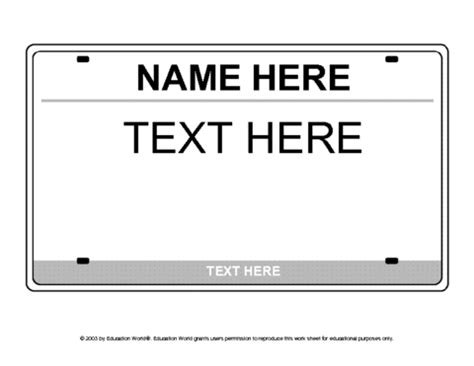 Printable License Plate Template | room surf.com