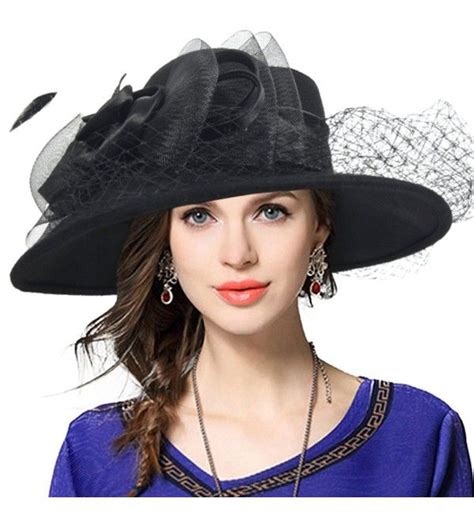 Women S Fascinator Wool Felt Hat Cocktail Party Wedding Fedora Hats B