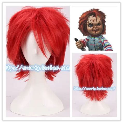 Horro Movie Bride of Chucky Red Short Wig Chucky Role Play Red Hair costumes-in Movie & TV ...