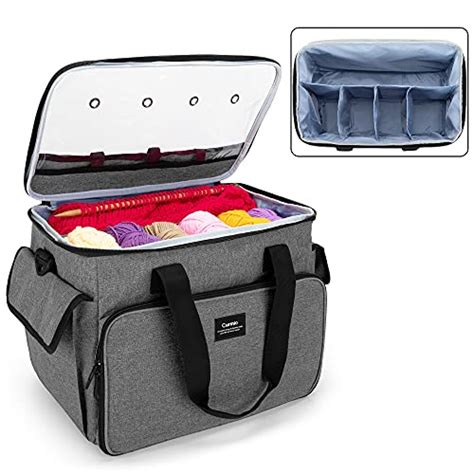 Curmio Sac Tricoter Sac De Rangement Avec Compartiments Pour