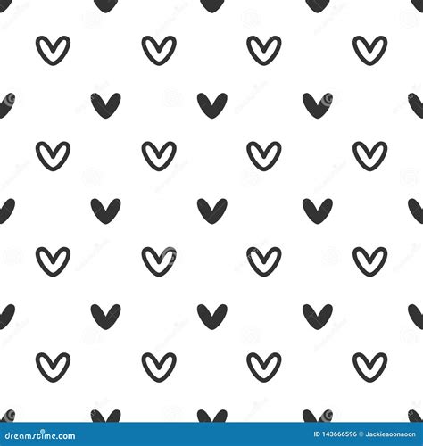 Black Heart Seamless Pattern Stock Vector Illustration Of Icon Shiny