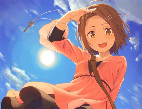 Brown Eyes Brown Hair Clouds Dress Kinta Distortion Original Short