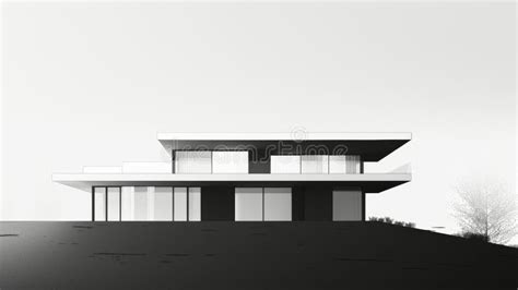 minimalist modern house design  flat roof stock photo image