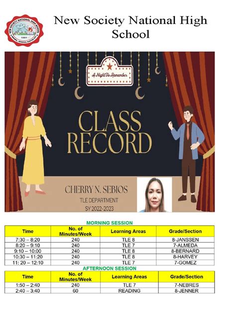 Class Record Cover Page | PDF