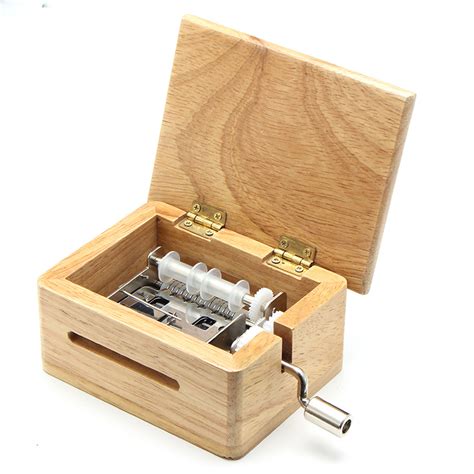 15 Tone Diy Hand Cranked Music Box Wooden Box With Hole Puncher And