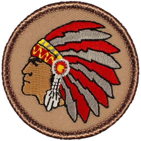 Indian Head Patch 678 2 Inch Diameter Embroidered Patch Embroidered