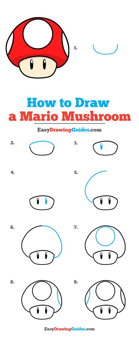 How To Draw A Mario Mushroom Really Easy Drawing Tutorial