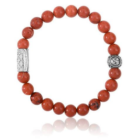 Bracelet Jaspe Rouge Et Acier Lauren Steven Ocarat