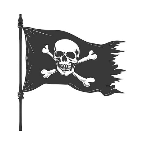 Premium Vector Silhouette Pirate Flag With A Skull And Crossbones