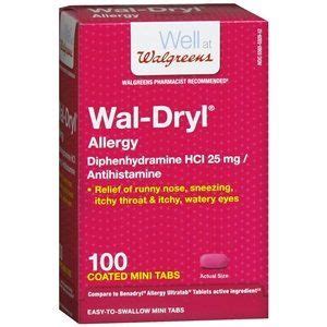 Walgreens Wal Dryl Allergy Relief Coated Mini Tabs Ea Allergy