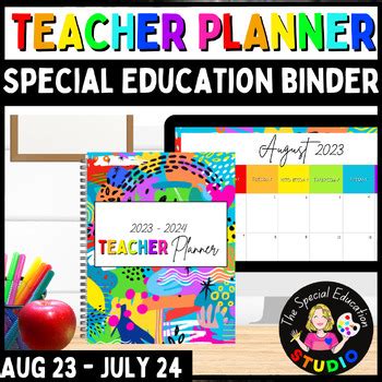 Special Education Teacher Planner Iep Binder Printable Lesson