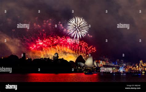 New Years Eve Fireworks and Celebration in Sydney, Australia Stock ...