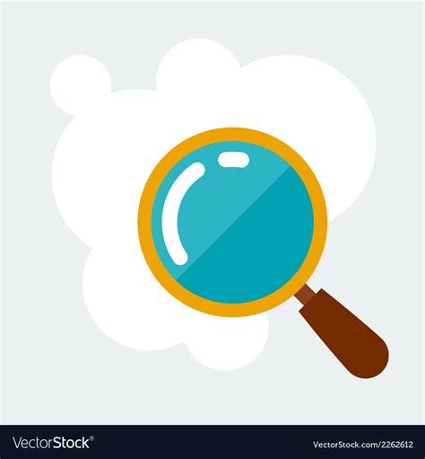 Magnifying Glass Research Concept In Flat Style Vector Image