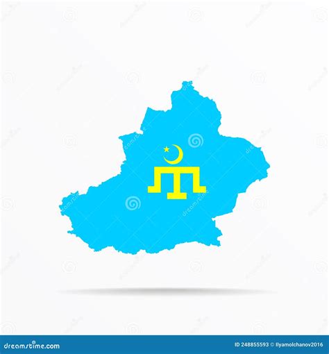 Vector Map East Turkestan, Xinjiang Combined With Dobruja Tatars Flag ...