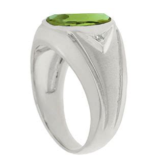 Peridot Ring Men S Diamond And Peridot White Gold Ring Gemologica