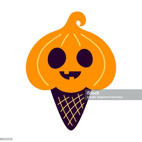 Happy Halloween Vector Illustration With Ice Cream Stock Illustration