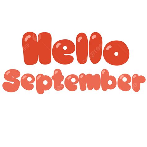 September Month Text On Transparent Background September Lettering