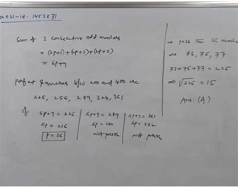 If The Sum Of Three Consecutive Odd Numbers Is A Perfect Square Between