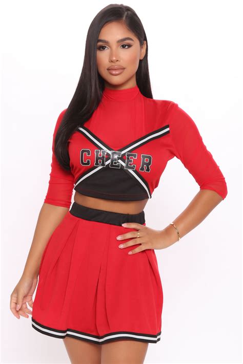 Show Some Cheer 3 Piece Costume Set Red Fashion Nova Seasonal