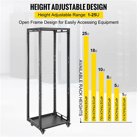 Vevor Server Rack 25u Open Frame Rack 4 Post It Server Network Relay