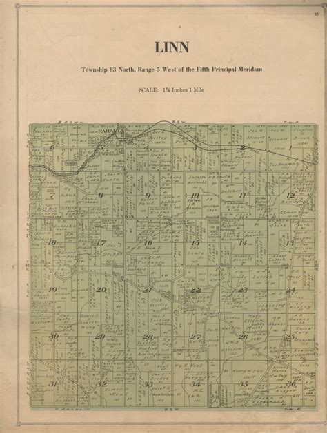 Linn Township Plat Map Linn County Iowa 1921 Showing Land Owners Ebay