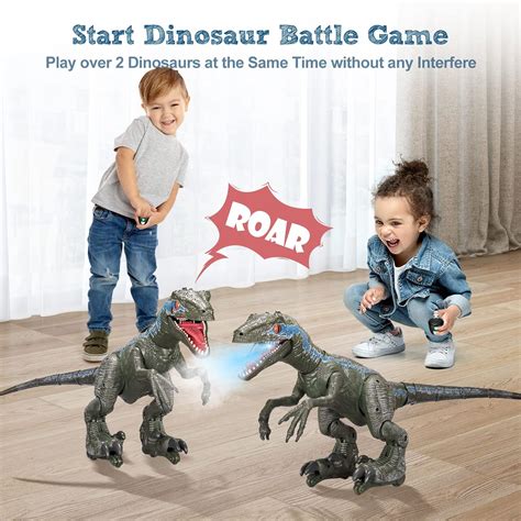 Remote Control Dinosaur Toys 26′ Large for Boys 8-12, Rechargeable Walking Velociraptor Robot ...